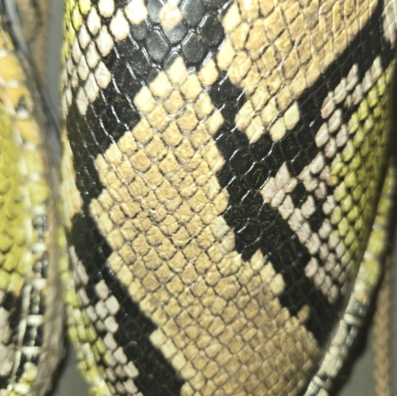 JLo Jennifer Lopez yellow beige snakeskin wedge espadrilles sandals shoes 8M - Picture 3 of 5